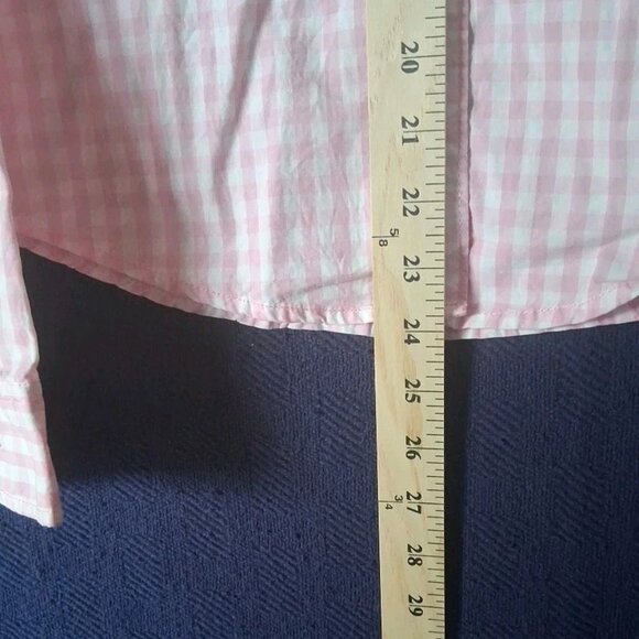 Abercrombie Fitch Womens Small Pastel Pink White Plaid Button Up Shirt A&F - Picture 8 of 9